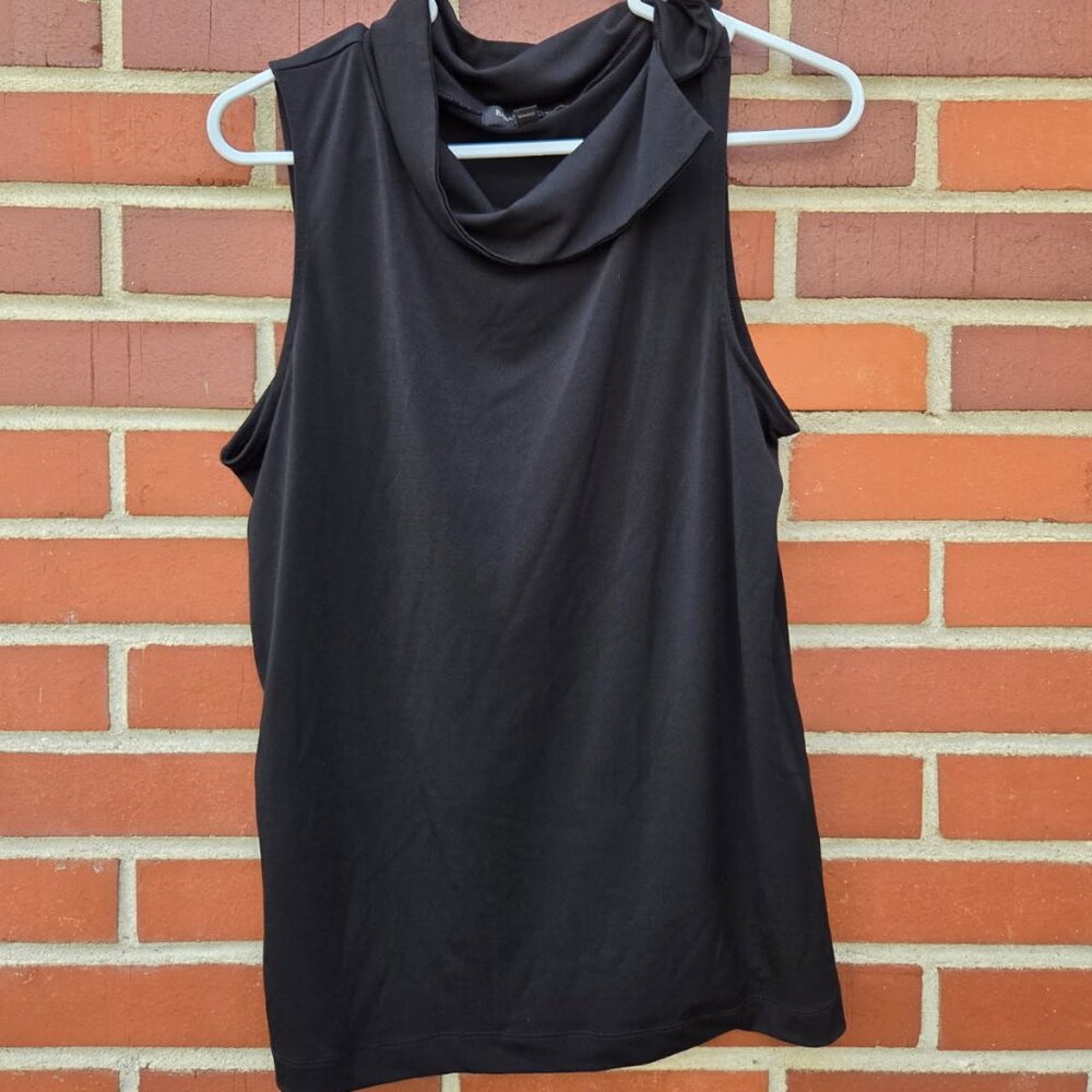 Banana Republic Black Sleeveless Top with Asymmetrical Collar - Size M